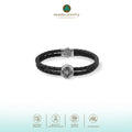 Kompas Collection Sterling Silver Leather Bracelet