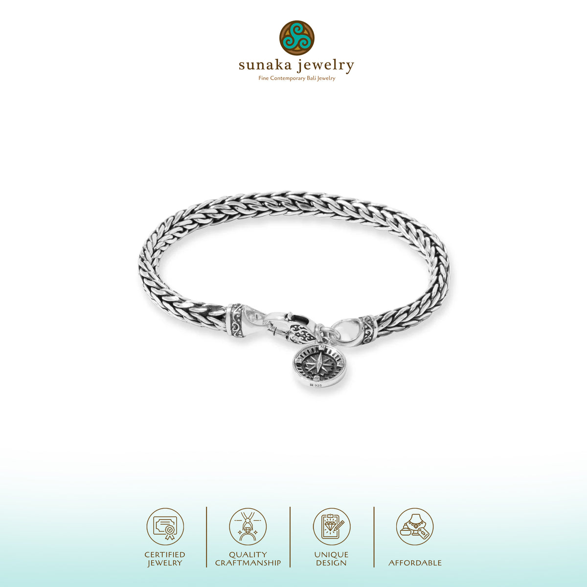 Gelang Rantai Perak Koleksi Kompas Sterling Silver