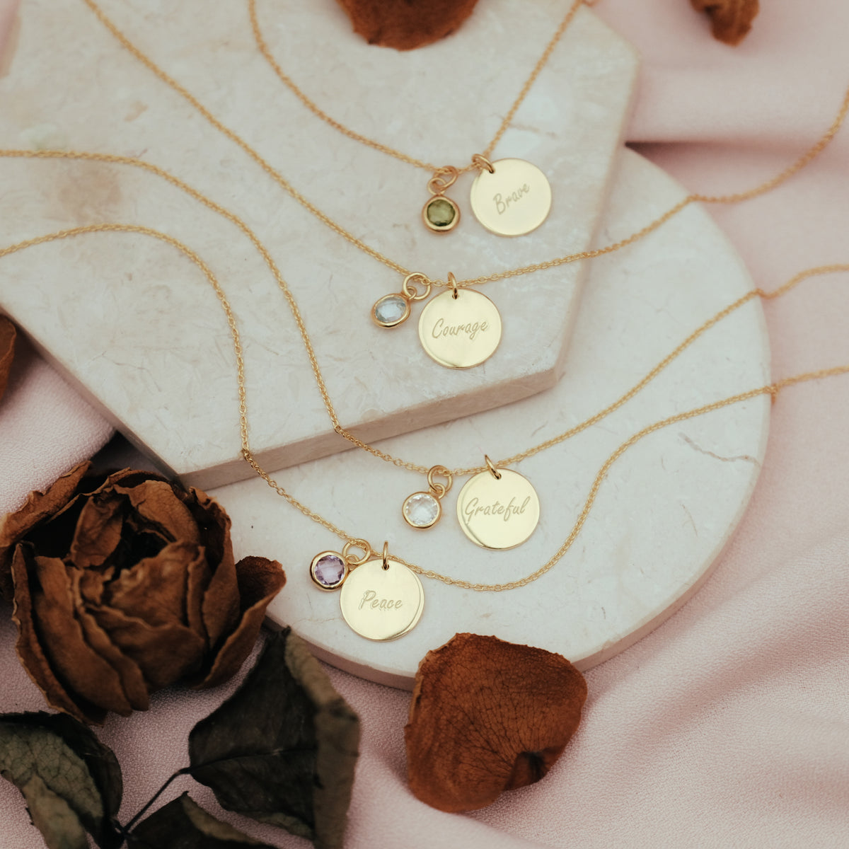 Kalung Rantai Koleksi Mantra Courage Sterling Silver 925 Gold Plated