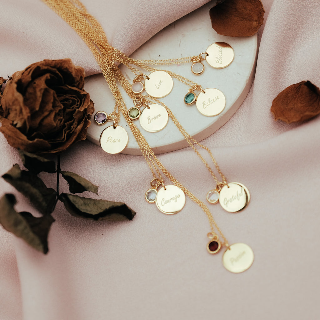 Mantra Love Collection Chain Necklace Sterling Silver 925 Gold Plated