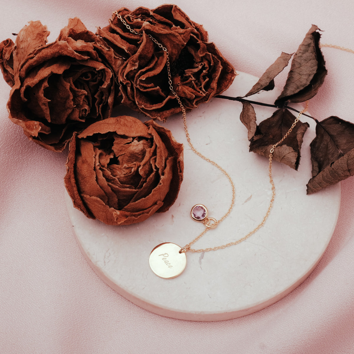 Kalung Rantai Koleksi Mantra Peace Sterling Silver 925 Gold Plated