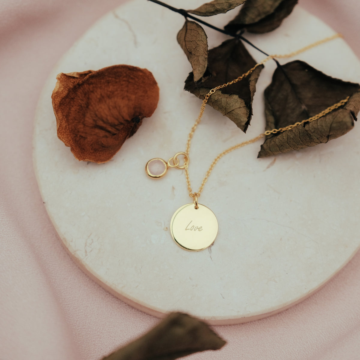 Kalung Rantai Koleksi Mantra Love Sterling Silver 925 Gold Plated