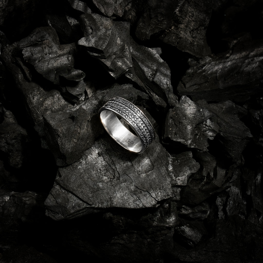 Maori Toa Sterling Silver 925 Small Band Ring