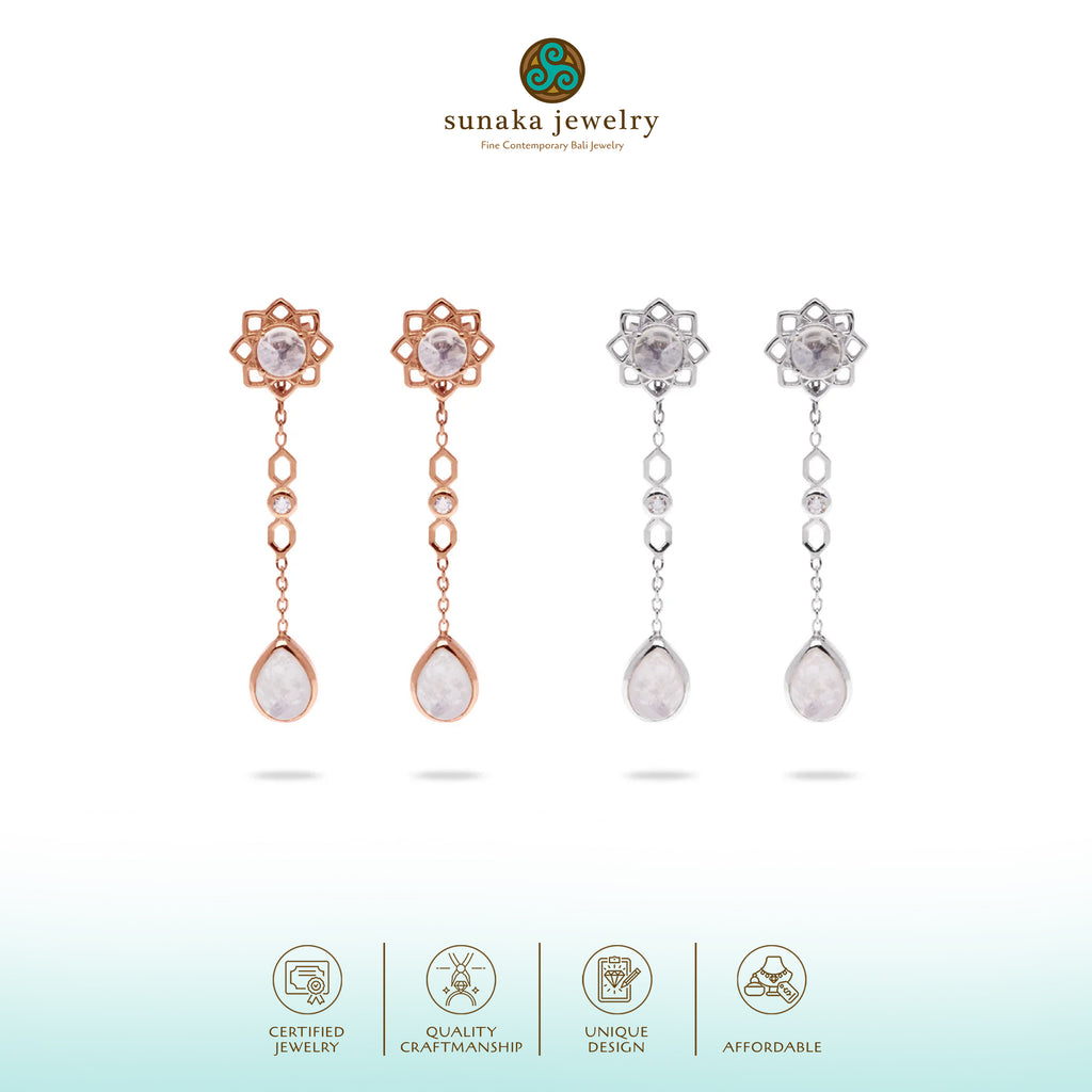 Anting Teardrop Perak Koleksi Moonstone Sterling Silver 925