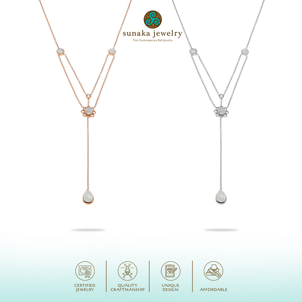 Moonstone Sterling Silver 925 Chain Necklace