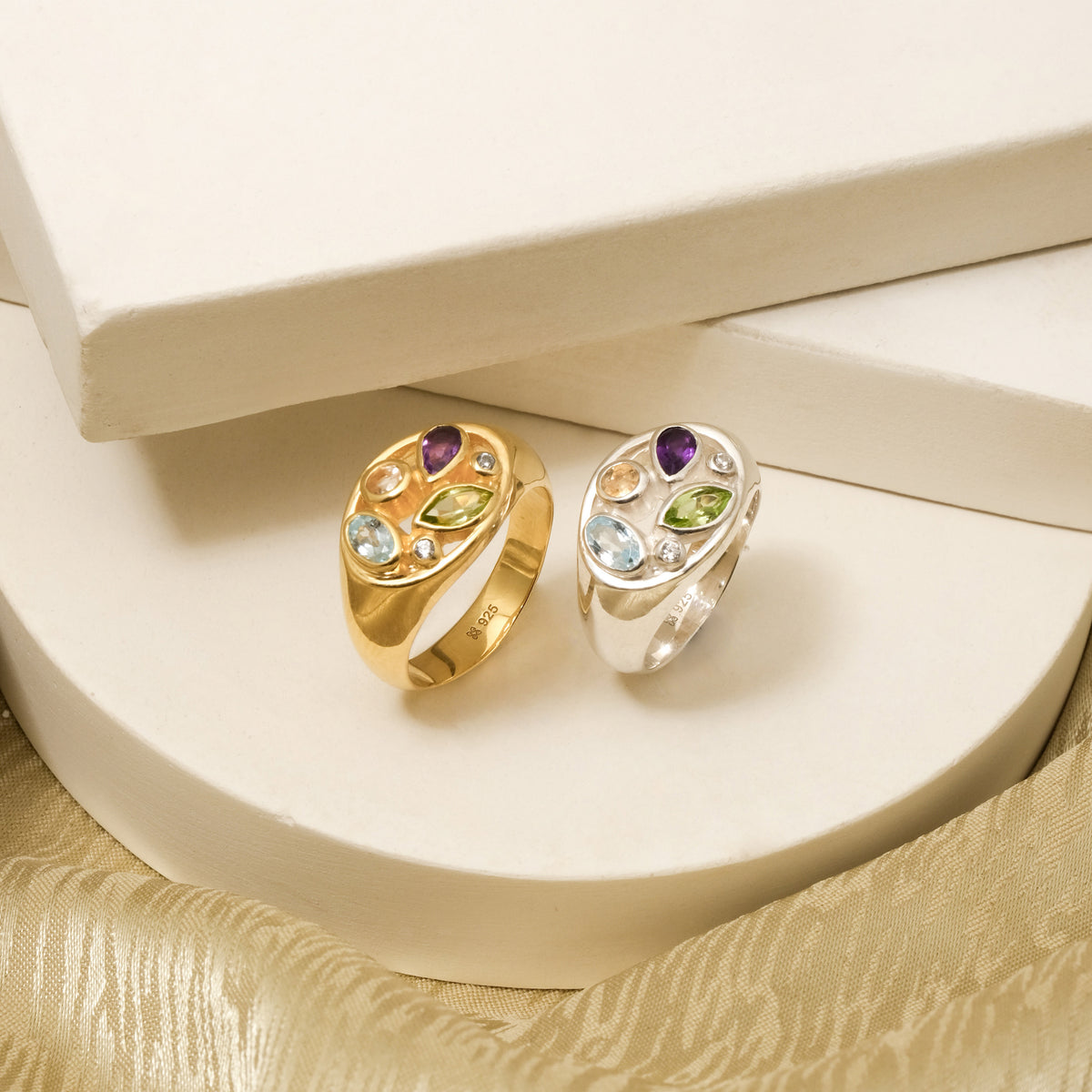 Cincin Signet Perak 925 Koleksi Mozaik