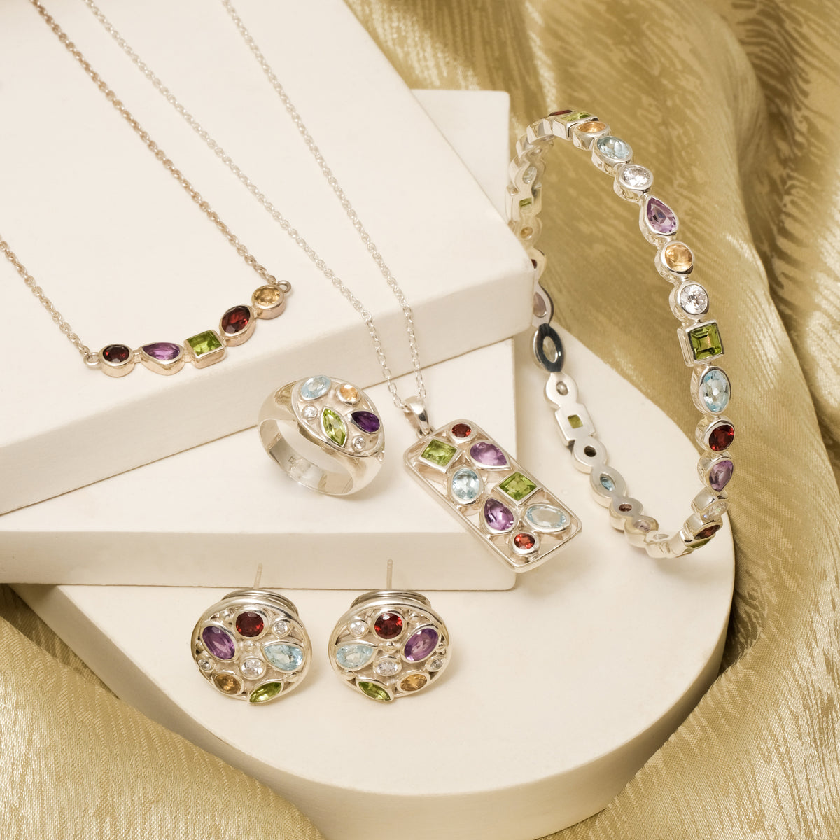 Anting Multi Colored Perak 925 Koleksi Mozaik