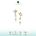 Anting Drop Trio Perak Koleksi Mutiara Melati Sterling Silver 925 Gold Plated