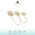Triple Brooch Silver Pearl Jasmine Collection Sterling Silver 925 Gold Plated