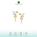 Melati Pearl Collection Duo Drop Earrings Sterling Silver 925 Gold Plated