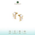 Anting Earclimber Perak Koleksi Mutiara Melati Sterling Silver 925 Gold Plated