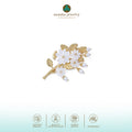 Medium Hairclip Pearl Jasmine Gold Plated Sterling Silver 925