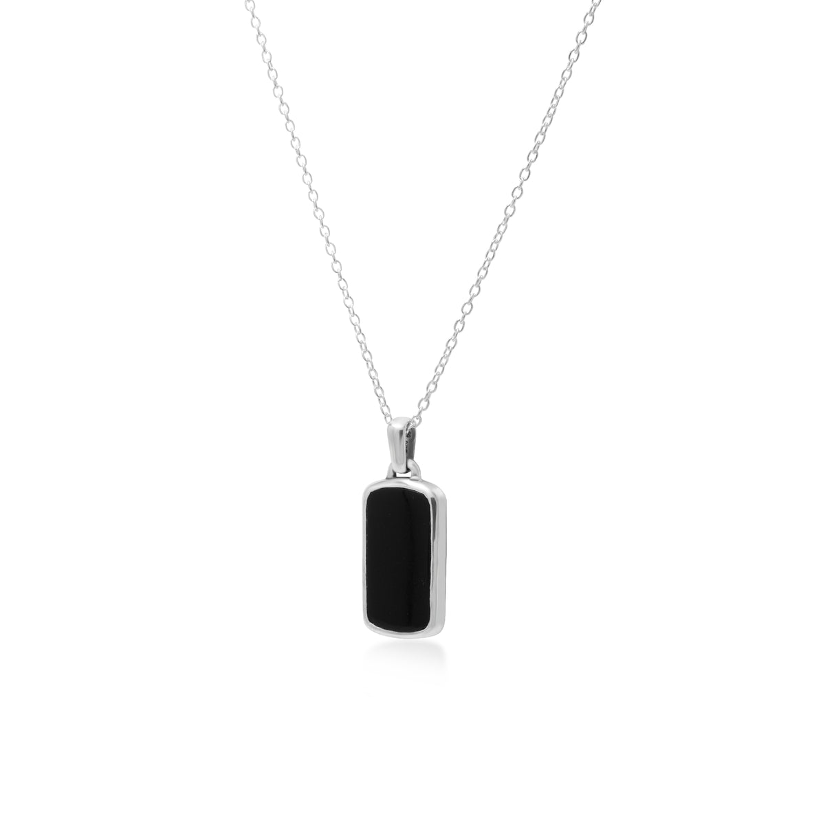 Liontin Kalung Pria Perak 925 Kotak Kecil Koleksi Noir Sunaka Jewelry (Tanpa Rantai)