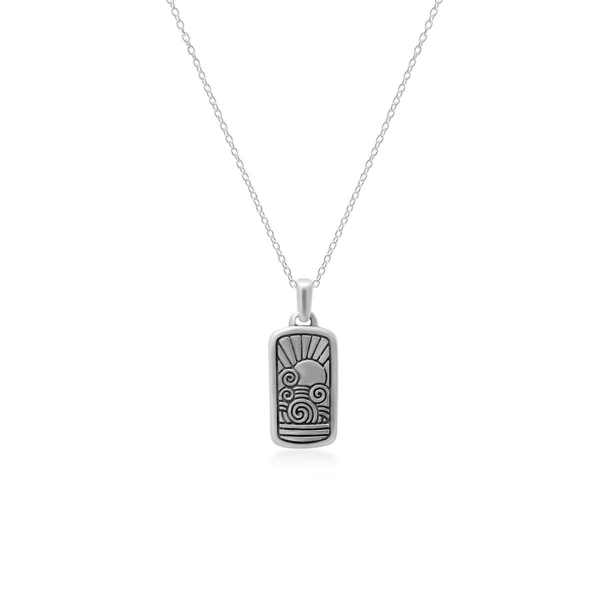 Liontin Kalung Pria Perak 925 Kotak Kecil Koleksi Noir Sunaka Jewelry (Tanpa Rantai)