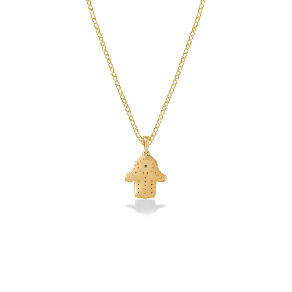 Hamsa Sterling Silver 925 Gold Plated Necklace