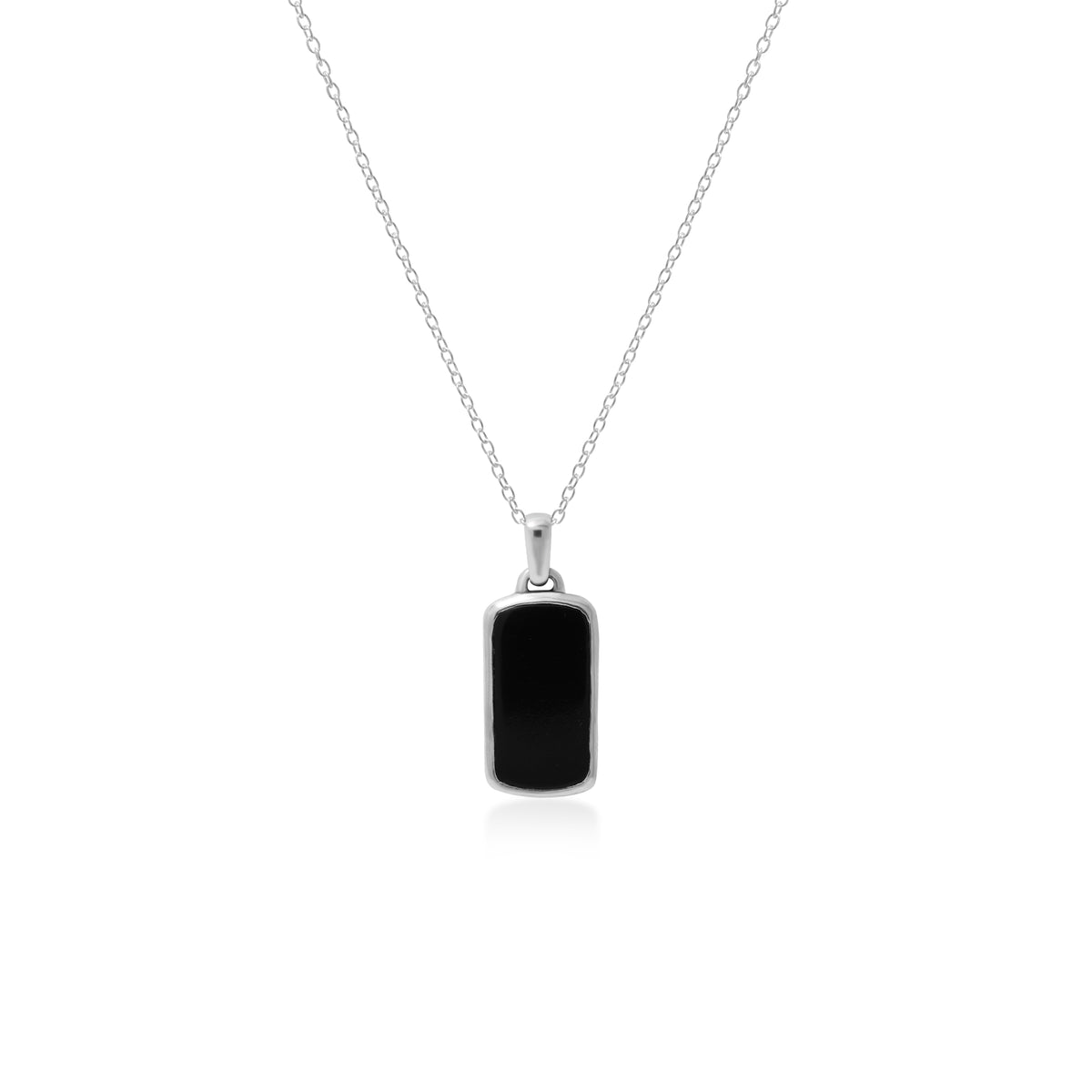 Liontin Kalung Pria Perak 925 Kotak Kecil Koleksi Noir Sunaka Jewelry (Tanpa Rantai)