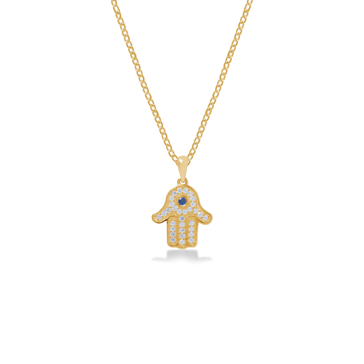 Hamsa Sterling Silver 925 Gold Plated Necklace