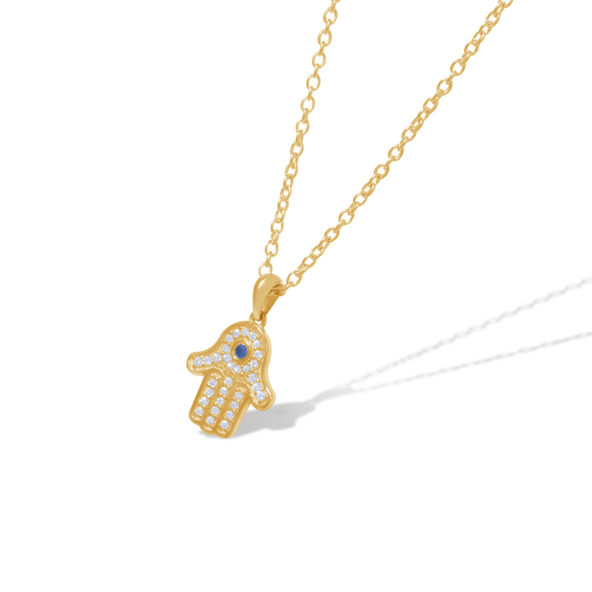Hamsa Sterling Silver 925 Gold Plated Necklace