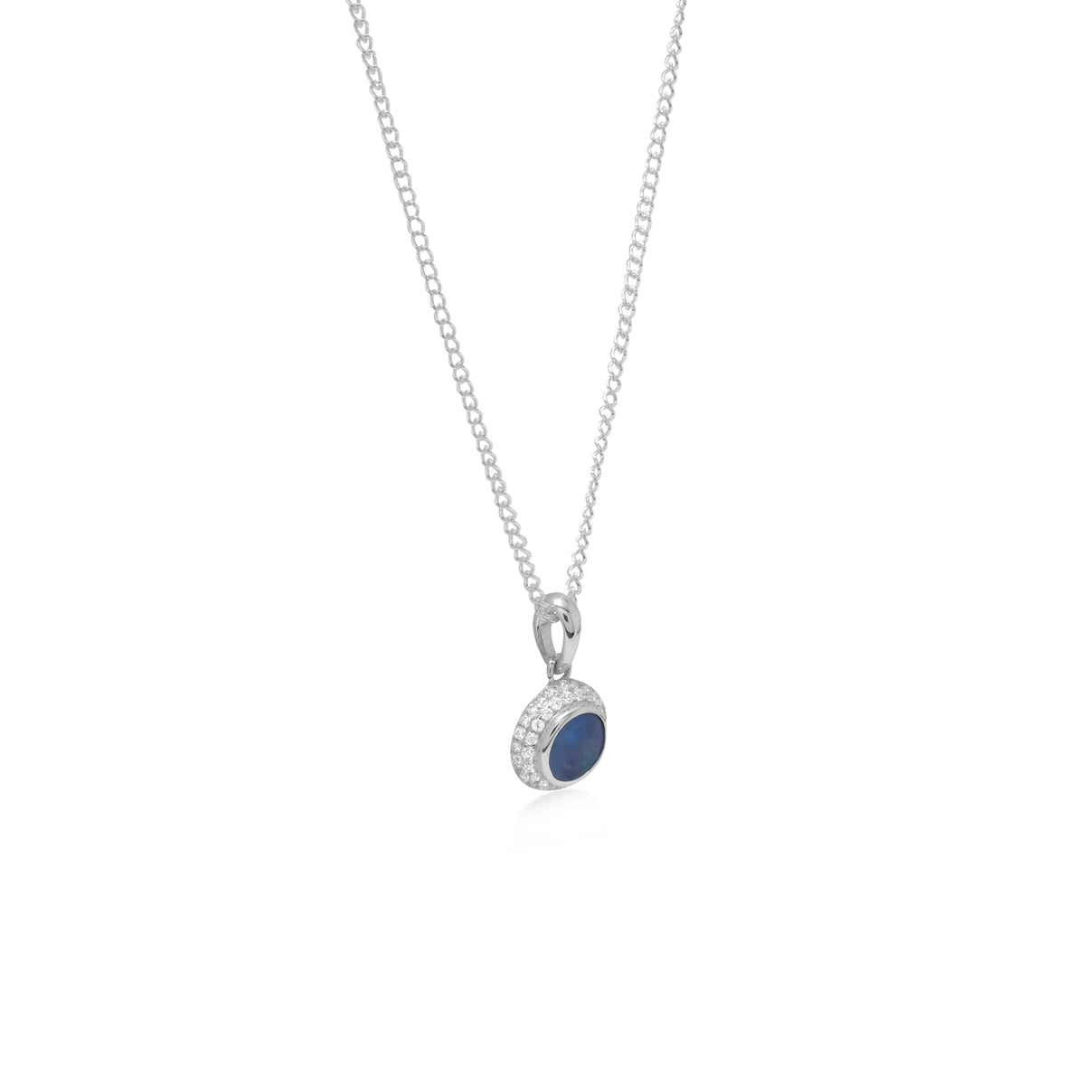 Pendant Kalung Small Round Koleksi Opal Perak 925