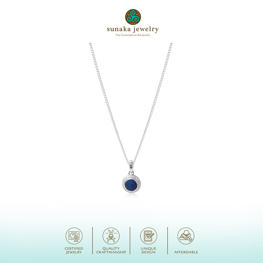 Pendant Kalung Small Round Koleksi Opal Perak 925