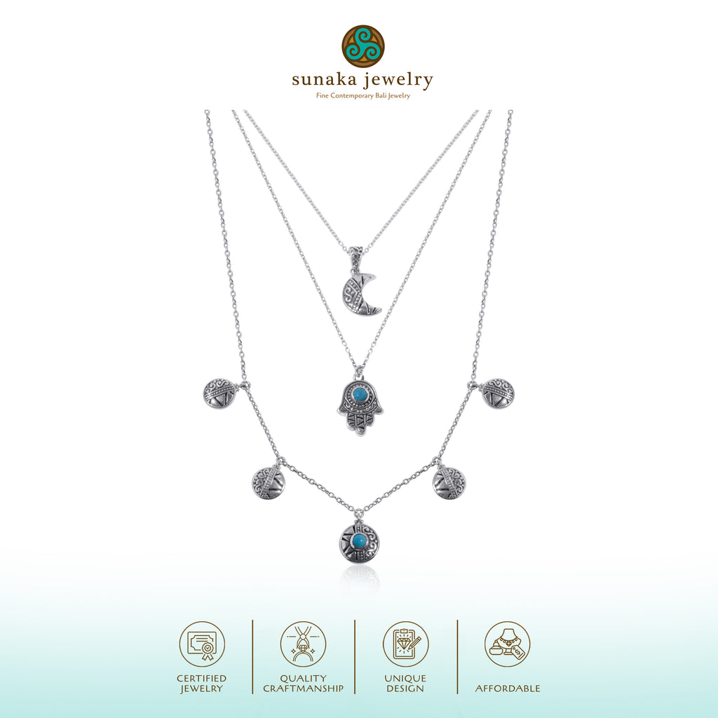 Kalung Layer Koleksi Bohemian Sterling Silver 925