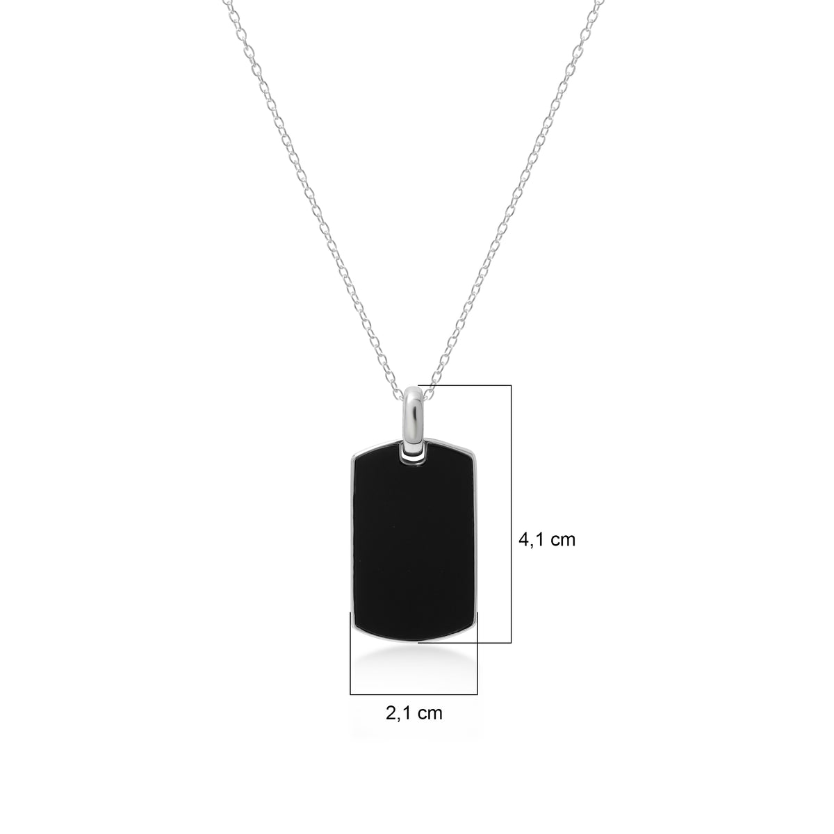 Liontin Pria Kotak Besar Perak 925 Koleksi Noir Sunaka Jewelry (Tanpa Rantai)