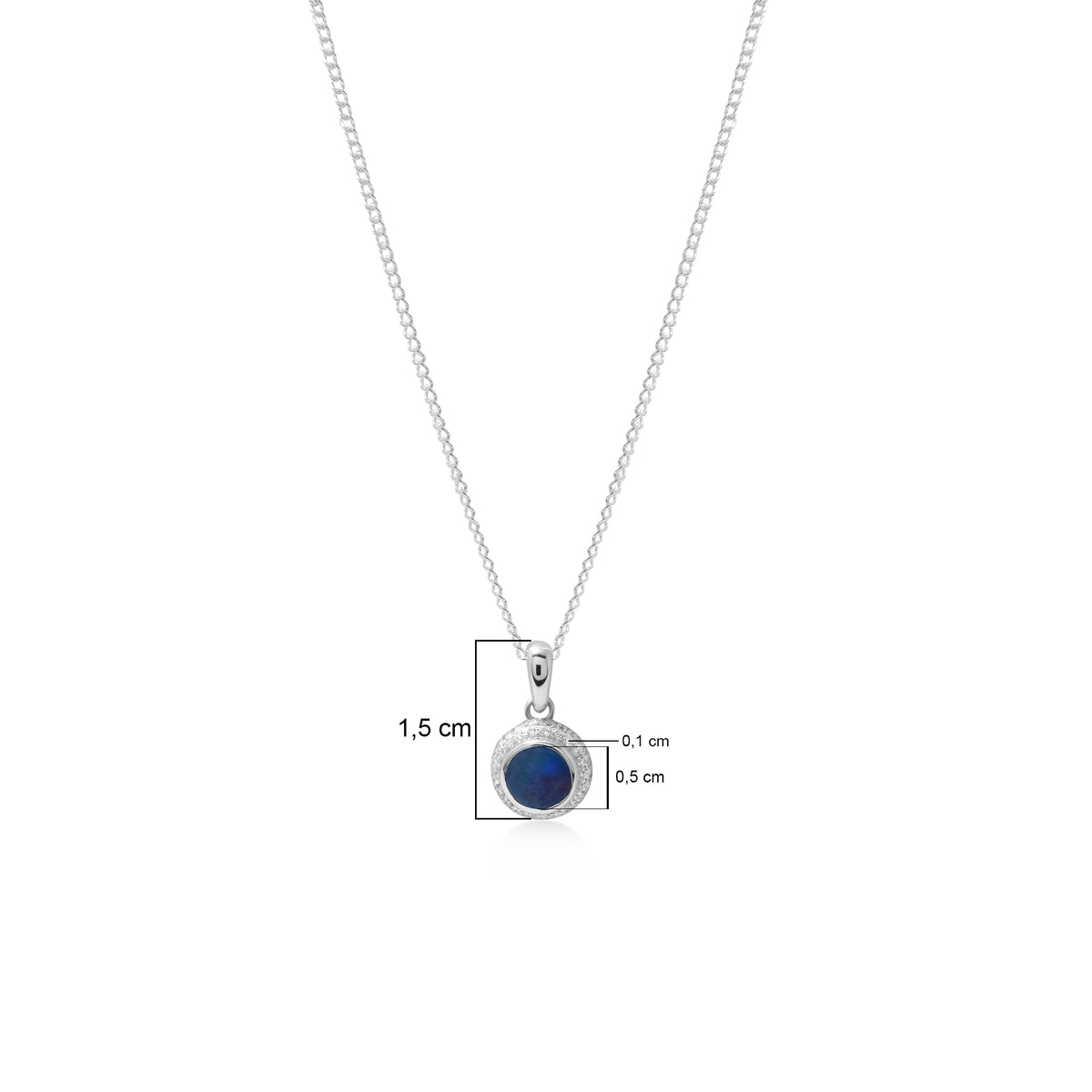 Pendant Kalung Small Round Koleksi Opal Perak 925