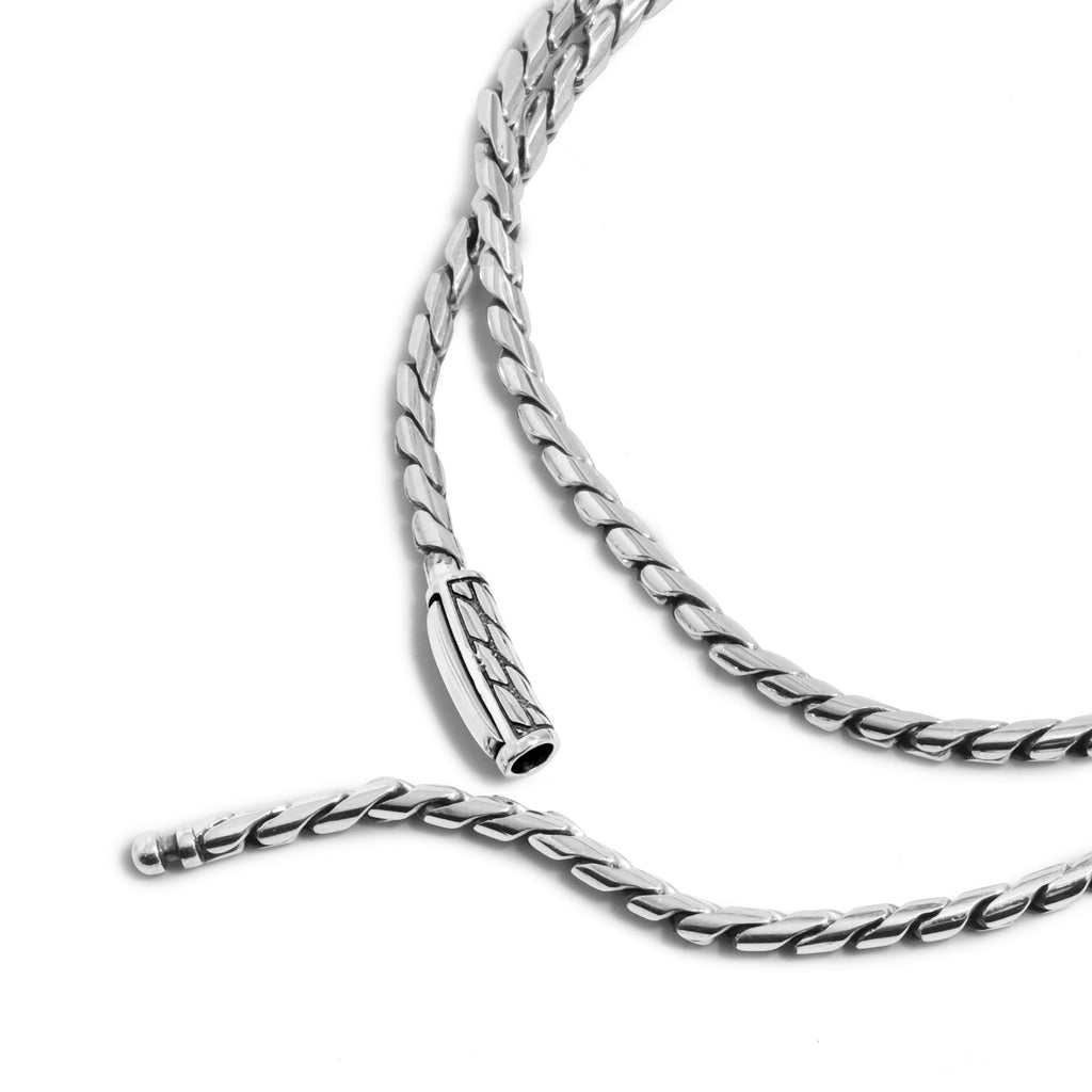Men's 925 Silver Braided Necklace - Sunaka Jewelry Sutramala Yudistira Collection