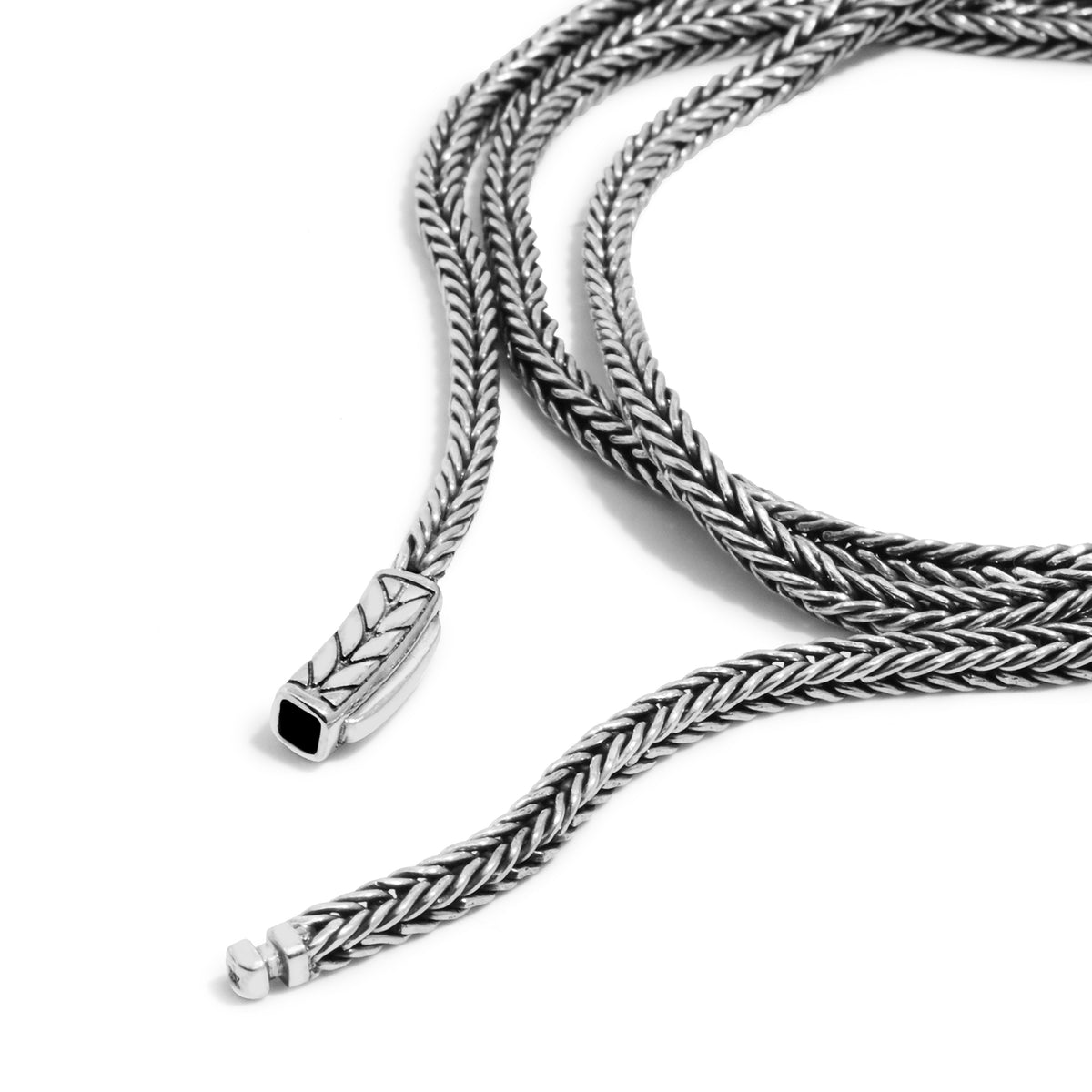 Kalung Anyaman Perak 925 Pria Sunaka Jewelry Koleksi Sutramala Karna