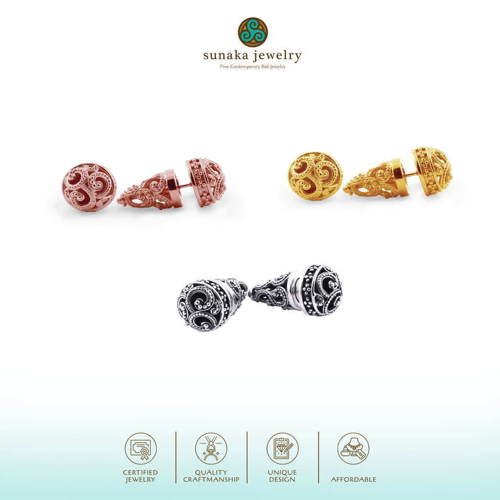 Anting Subeng Kecil Perak 925 Koleksi Ombak Segara Sterling Silver