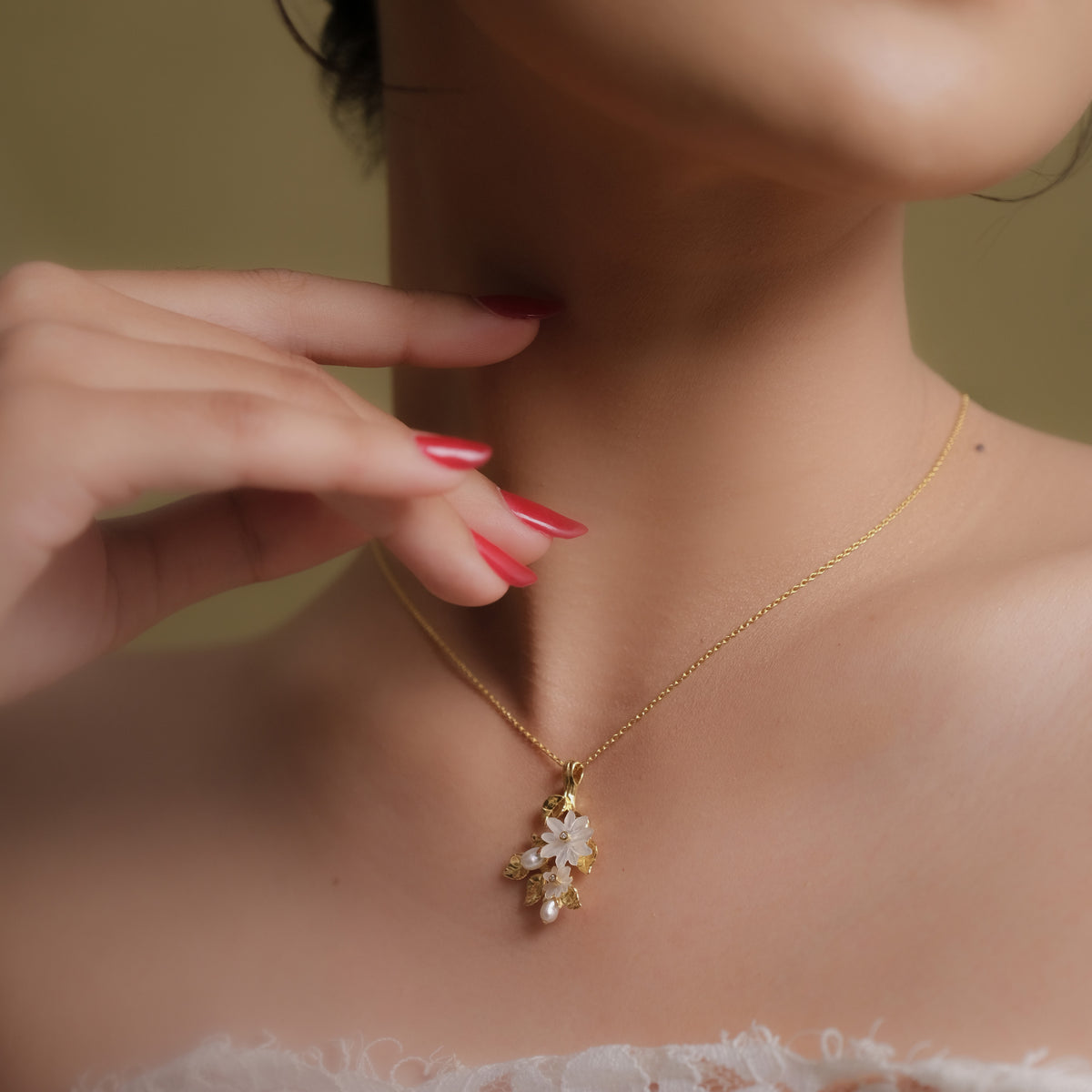 Kalung Perak Koleksi Mutiara Melati Sterling Silver 925 Gold Plated