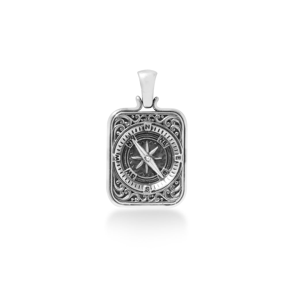 Silver Pendant Box Compass Sterling Silver 925 Collection