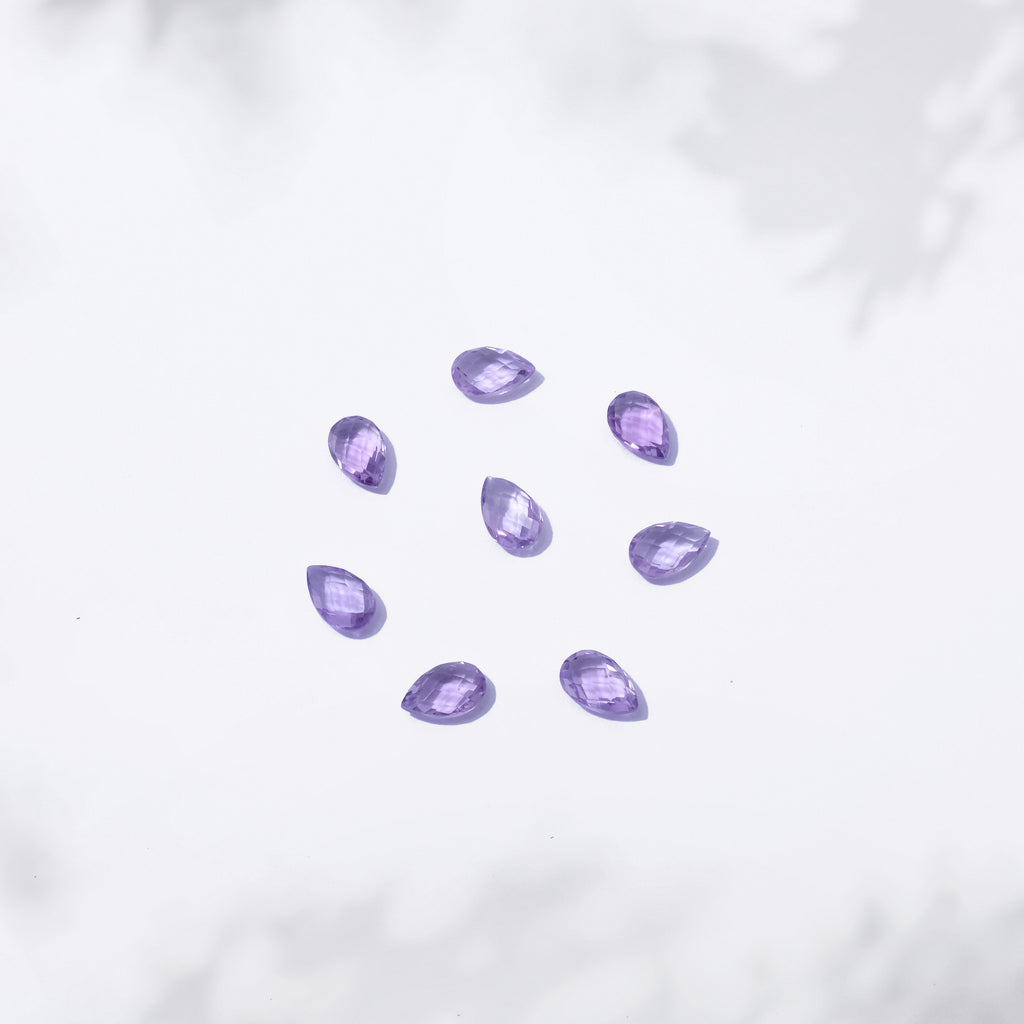 Natural Gemstone Amethyst Kecubung Pears Briollite 5x8 mm
