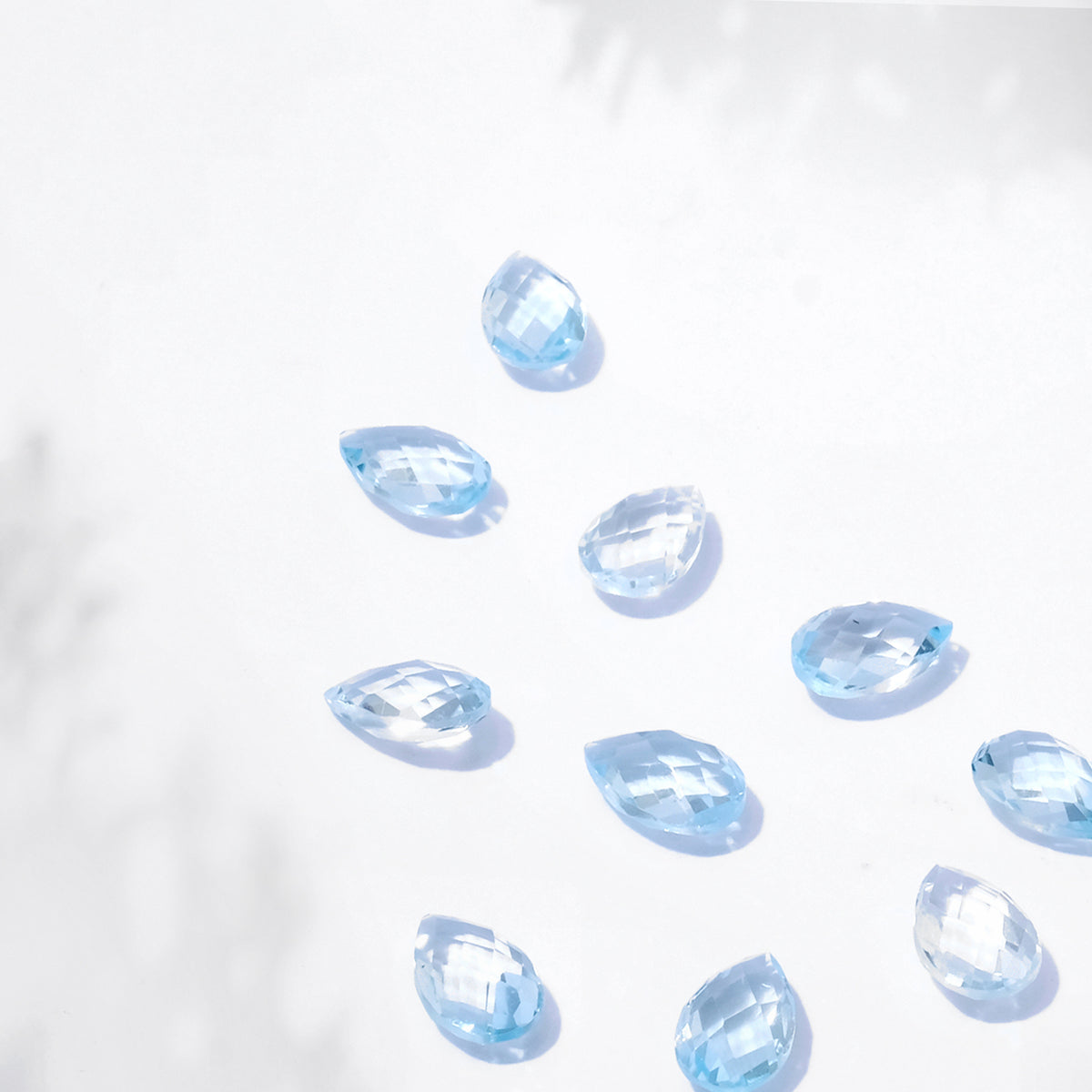 Natural Gemstone Blue Topaz Pears Briollette 5x8 mm