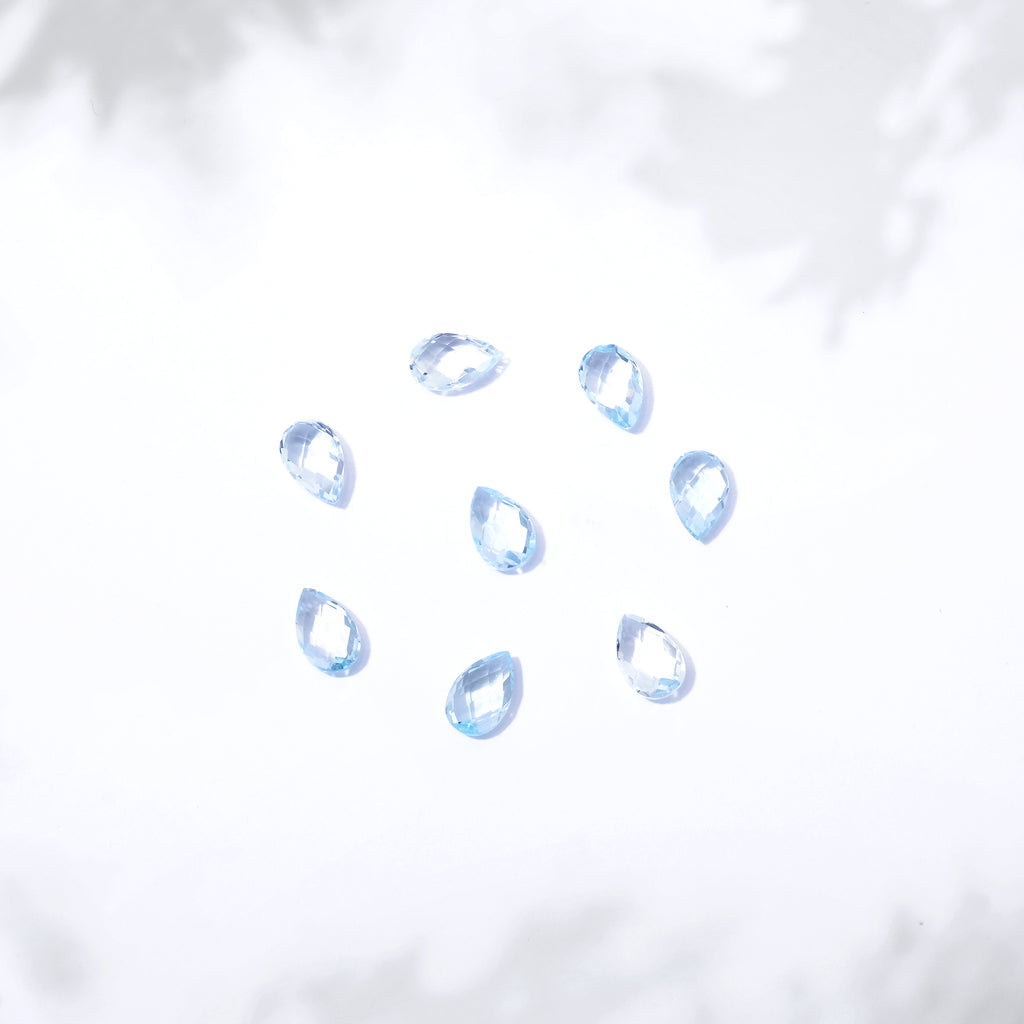 Natural Gemstone Blue Topaz Pears Briollette 5x8 mm