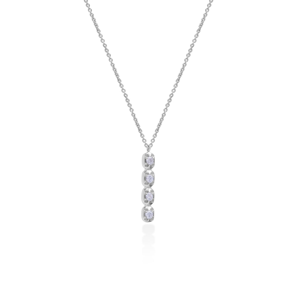 Kalung Perak 925 Koleksi Bar Permata Bold Squares