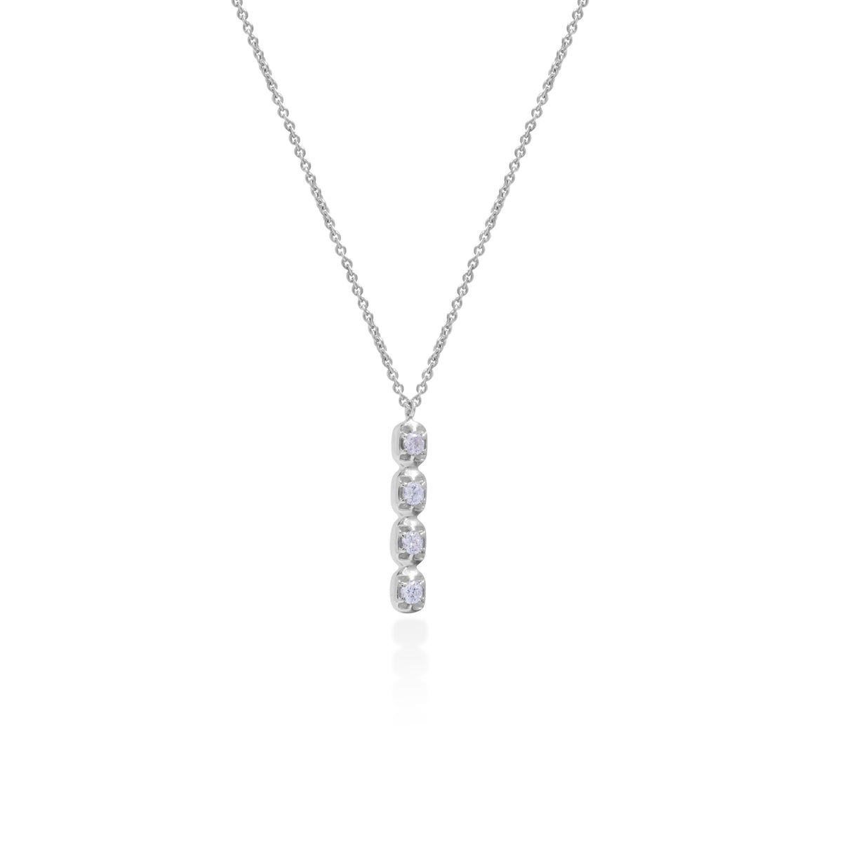 925 Sterling Silver Bold Squares Gemstone Bar Necklace Collection