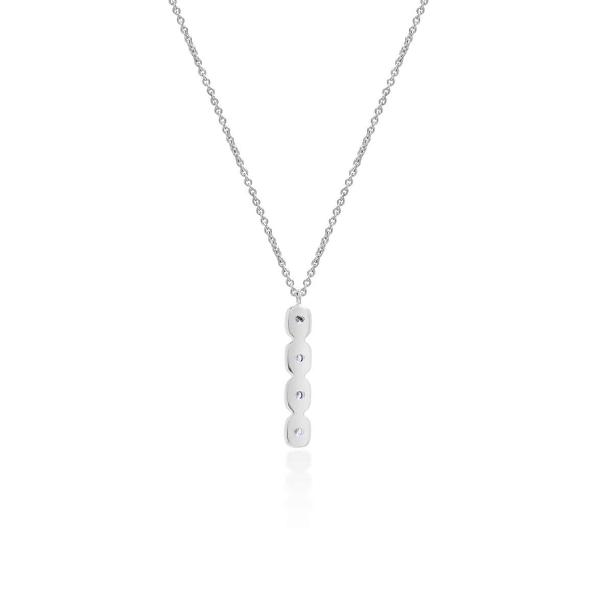925 Sterling Silver Bold Squares Gemstone Bar Necklace Collection