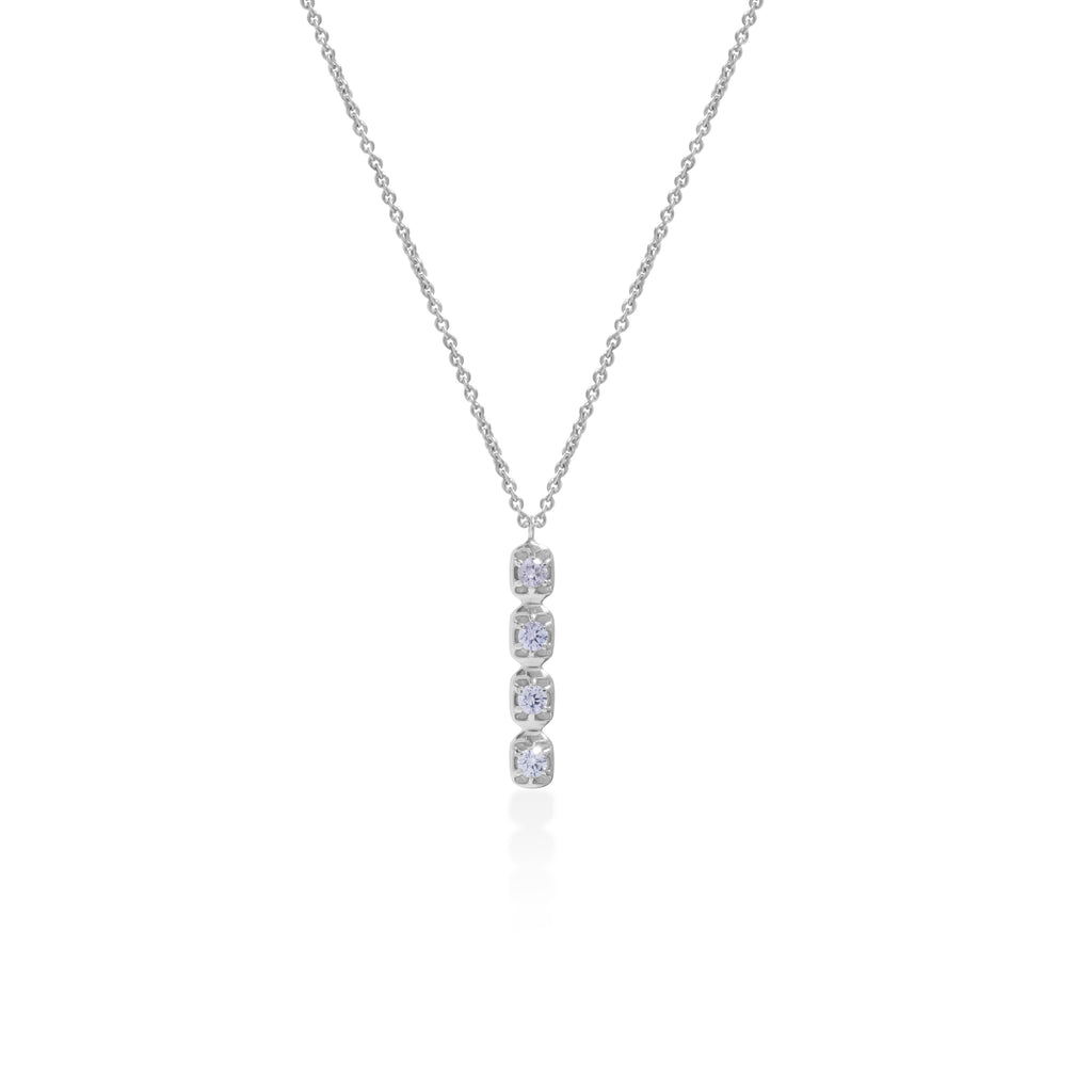 Kalung Perak 925 Koleksi Bar Permata Bold Squares