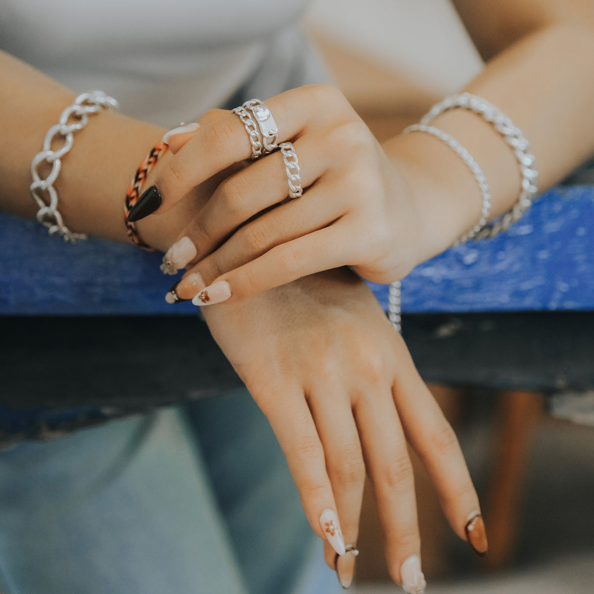 Sterling Silver 925 Cuban Curb Chain Ring Plain Collection