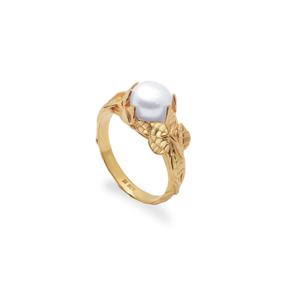 Cincin Cocktail 2 Perak Koleksi Mutiara Melati Sterling Silver 925 Gold Plated