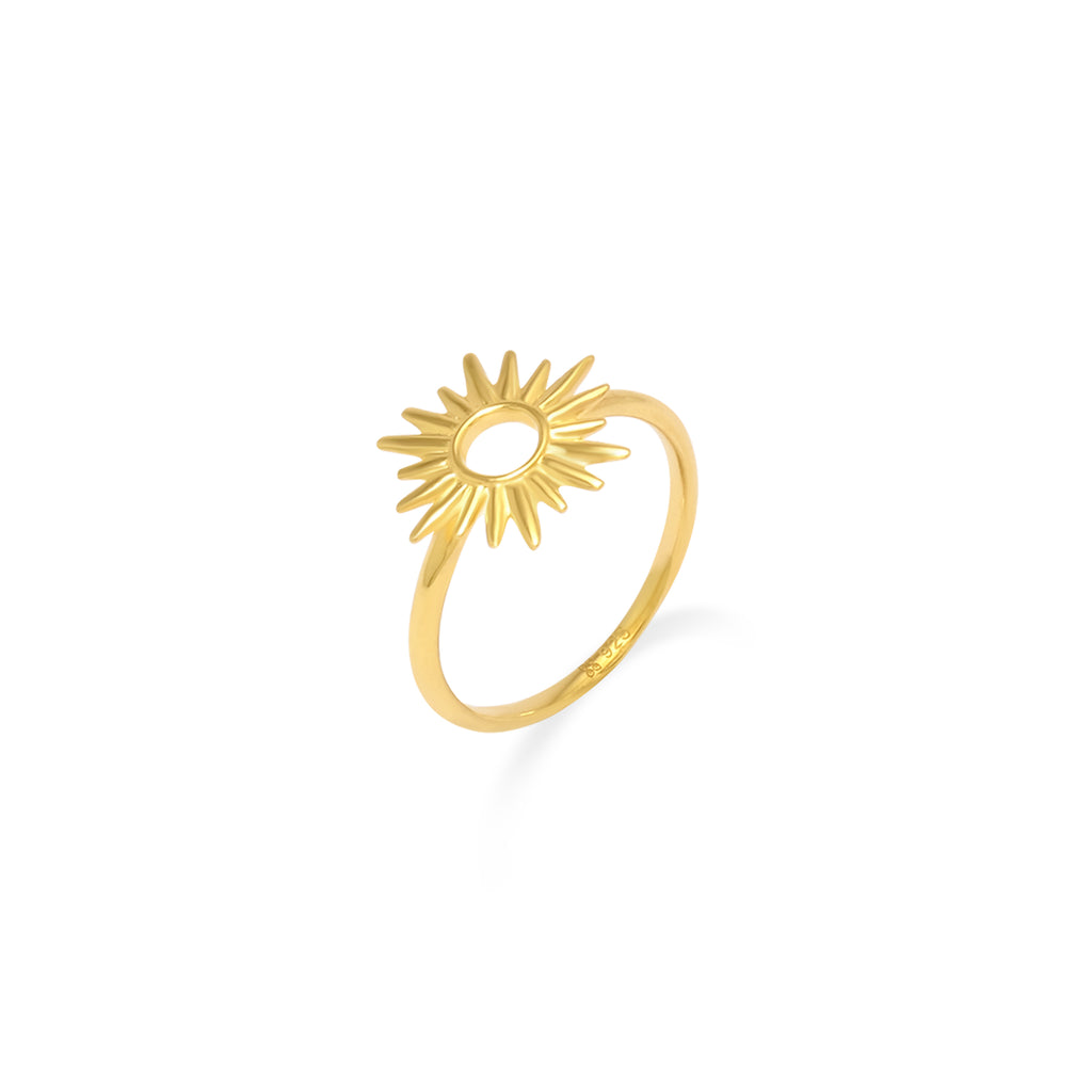 Full Ring Sunburn Gold Plated Sterling Silver 925 Collection