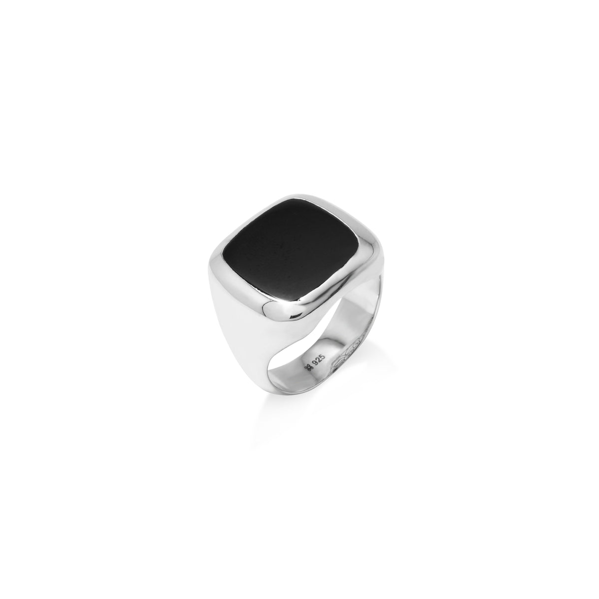 Cincin Square Besar Perak 925 Koleksi Noir