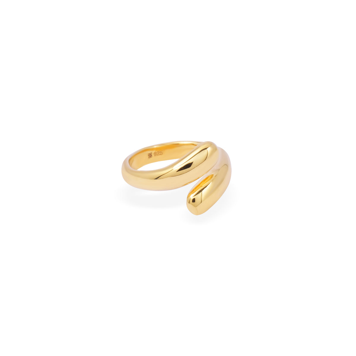 Cincin Adjustable Koleksi Elara Drop Sterling Silver 925 Gold Plated