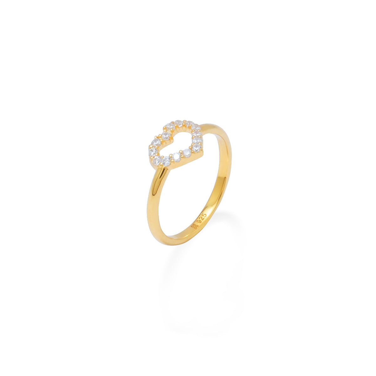 Cincin Heart Gold Plated Koleksi Dainty Heart Sterling Silver 925