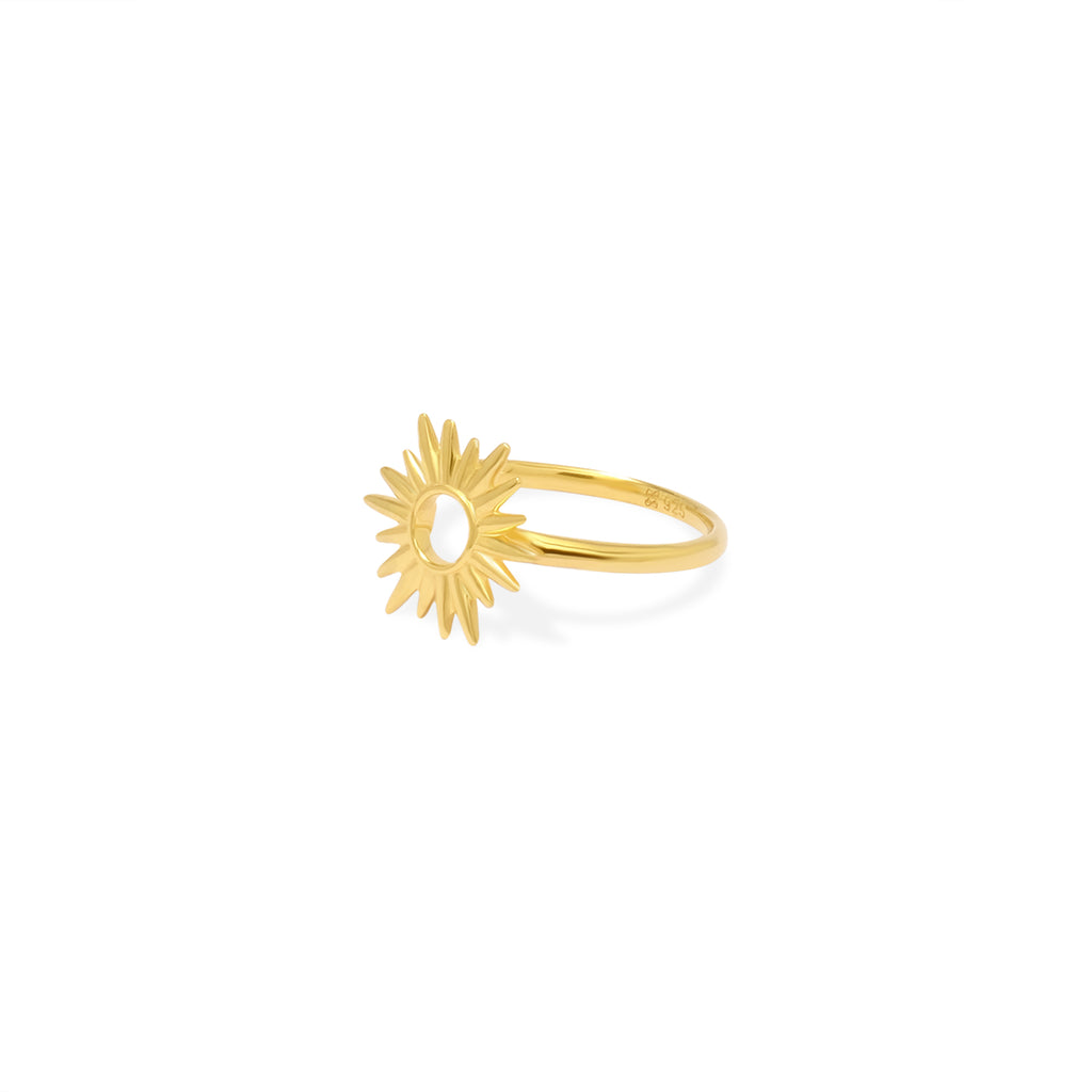 Full Ring Sunburn Gold Plated Sterling Silver 925 Collection