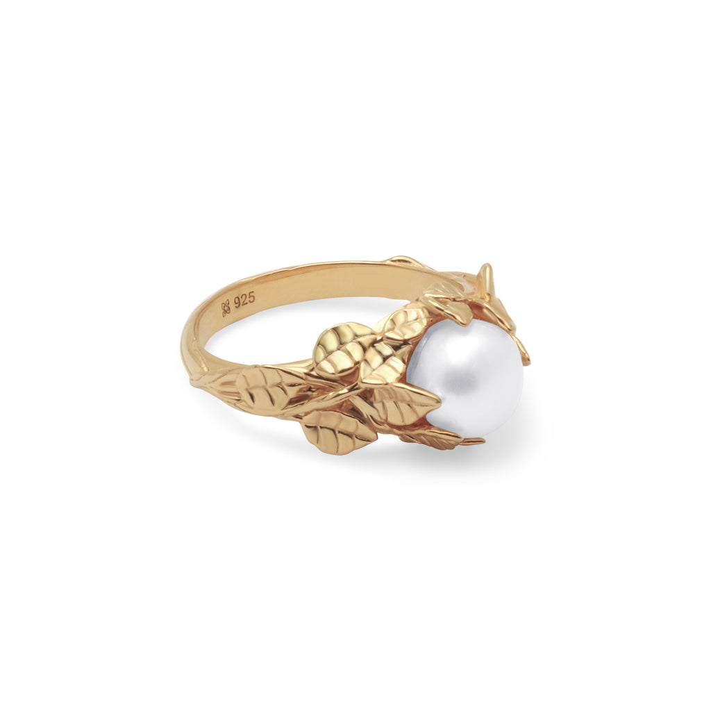 Cincin Cocktail 2 Perak Koleksi Mutiara Melati Sterling Silver 925 Gold Plated