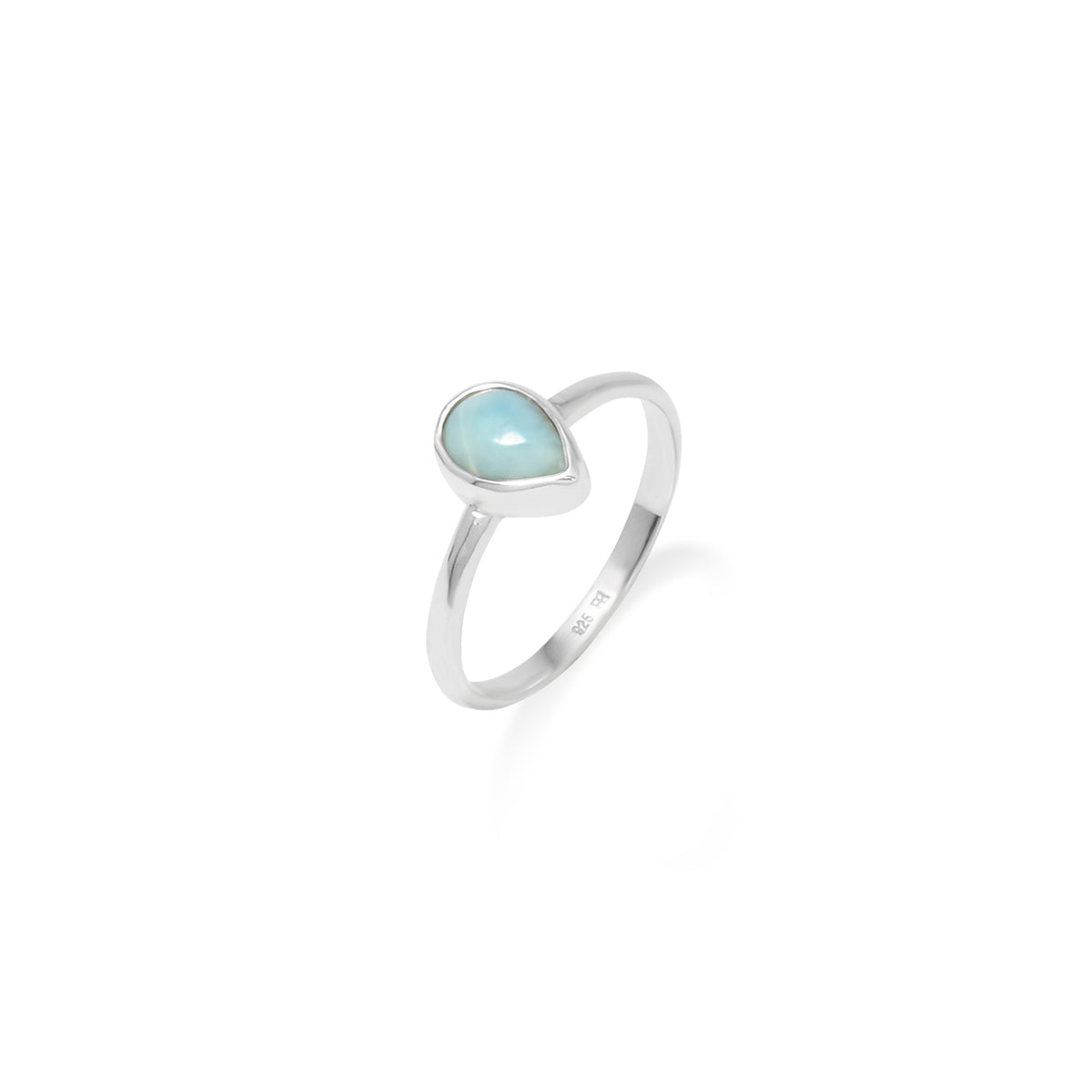 Sterling Silver 925 Larimar Collection Teardrop Ring