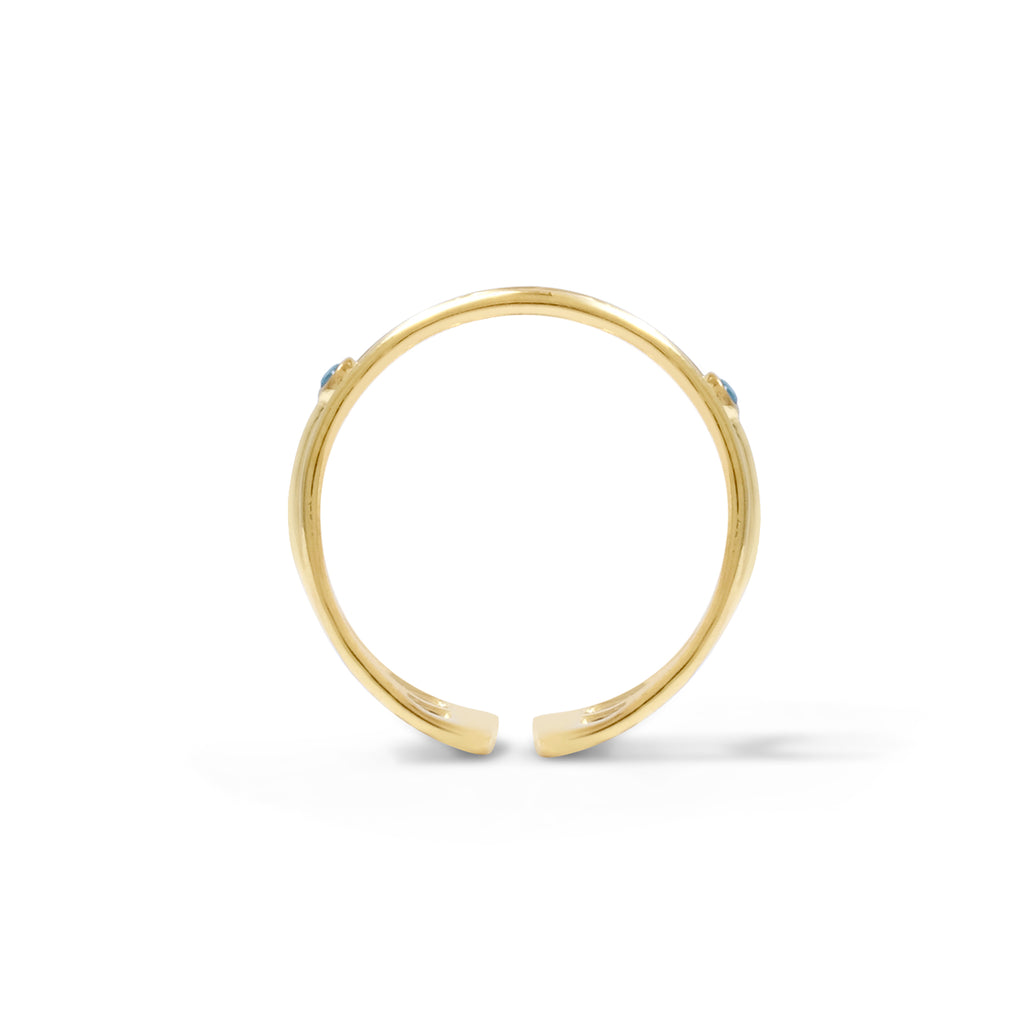 Selene Collection Sterling Silver 925 Gold Plated Adjustable Ring