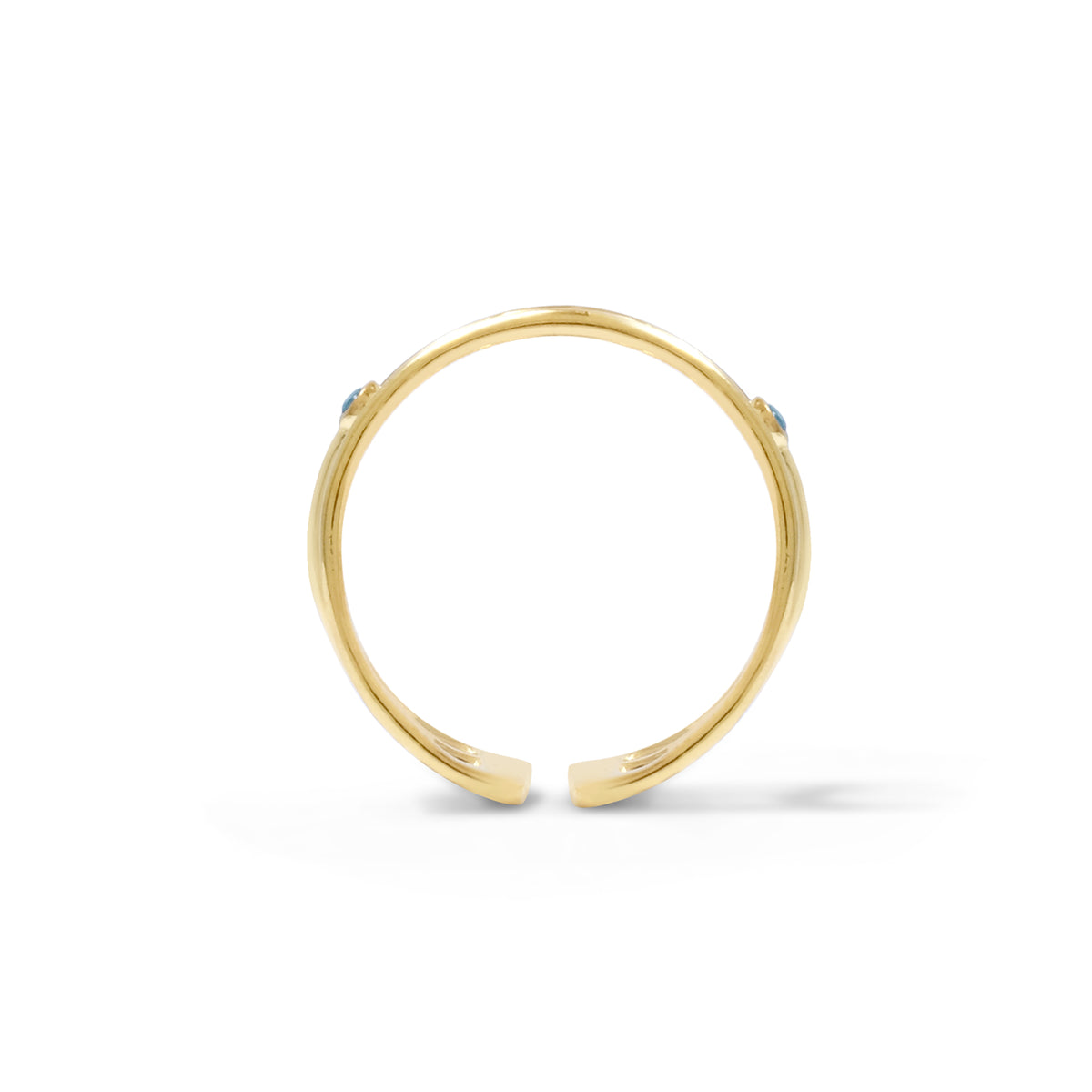 Selene Collection Sterling Silver 925 Gold Plated Adjustable Ring